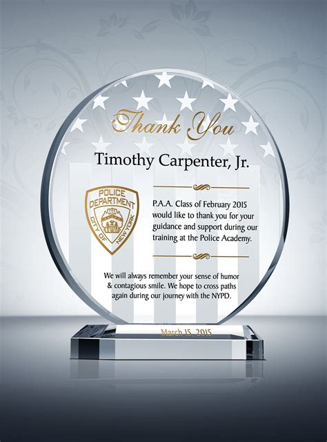 Appreciation Plaques For Police Officers Sheriffs Police Ts