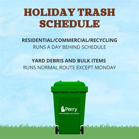 Holiday Trash Pickup Schedule Week Of May 30 2022 City Of Perry