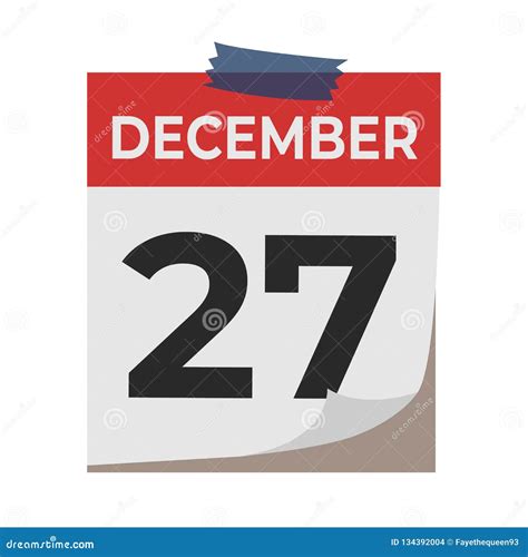 December 27 Calendar Icon Isolated On White Background Event Concept
