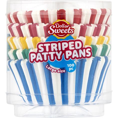 Dollar Sweets Patty Pans Large Striped 100 Pack Woolworths