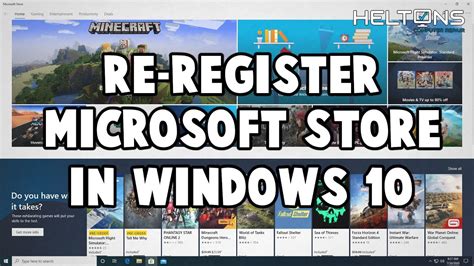 How To Re Register Microsoft Store App In Windows 10 Youtube