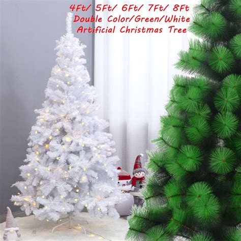 4ft 5ft 6ft 7ft 8ft Pine Needle Double Colorgreenwhite Artificial