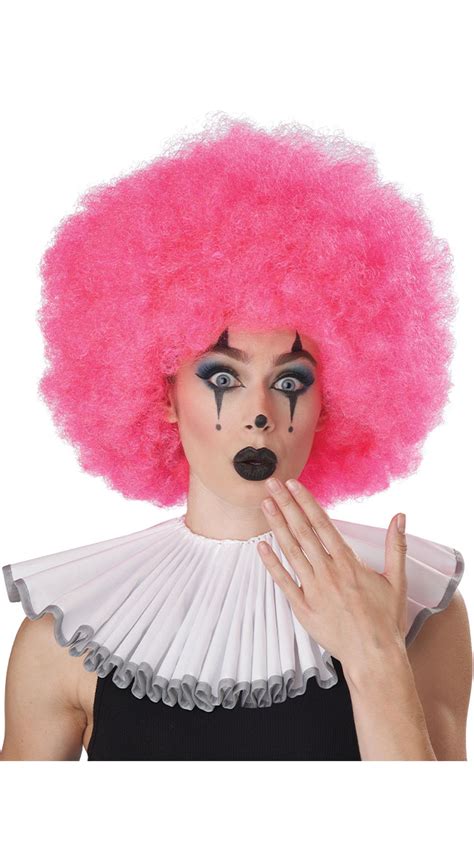 Neon Pink Jumbo Clown Wig Pink Clown Afro Wig