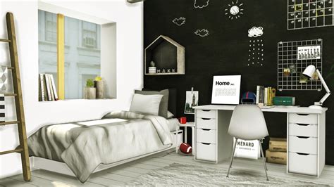 Contenido Personalizado Para Sims 4 Dormitorio Scandinavian Style Para