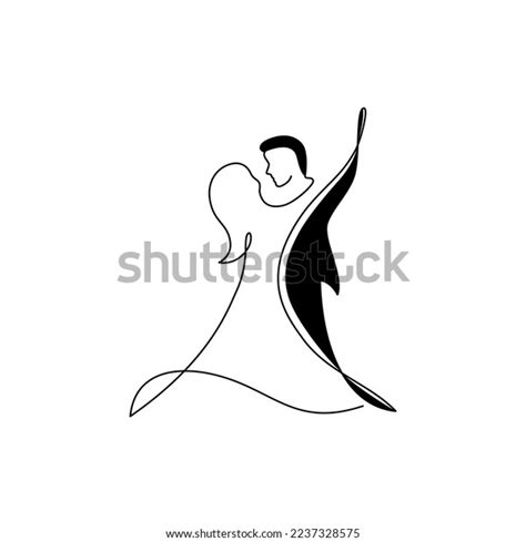 Minimalist One Line Dance Logo Design Stock Vector Royalty Free