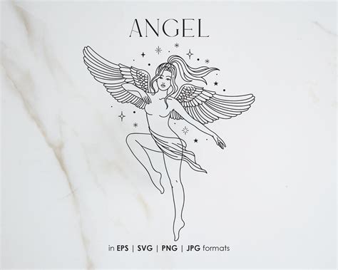 Angel Clip Art Celestial Clip Art Angel Svg Celestial Etsy