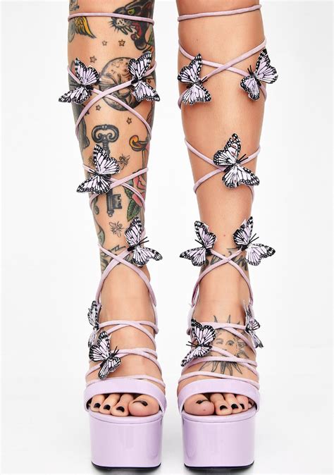 sugar thrillz pixie queen lace up heels pink butterfly heels butterfly heels butterfly