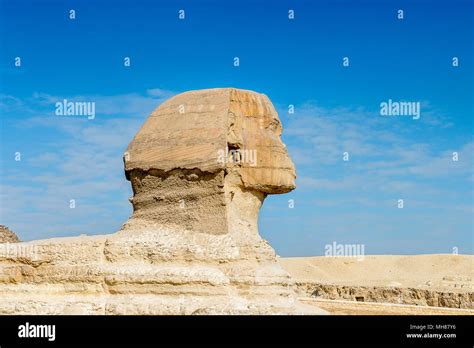 Great Sphinx Of Giza A Limestone Statue Of A Mythical Creature With A
