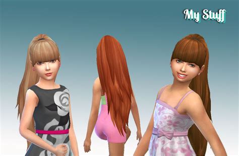 Mystufforigin Sweet Ponytail For Girls Sims 4 Hairs Hot Sex Picture