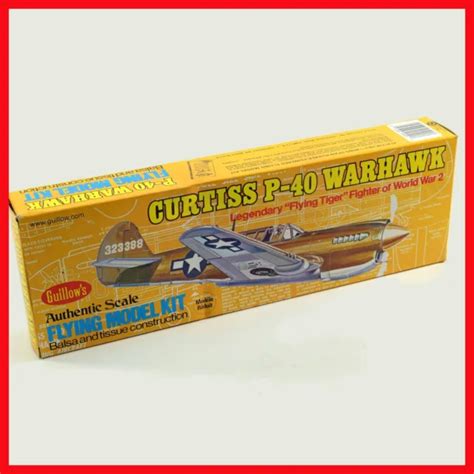 Guillows Curtiss P 40 Warhawk Wwii Flying Tiger Balsa Flying Model