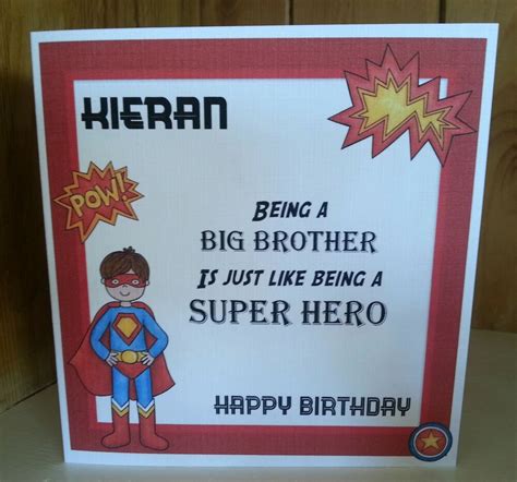 No matter how old we get, you'll always be my big brother/sister. HANDMADE PERSONALISED BIG BROTHER SUPER HERO CARD BIRTHDAY CARD | eBay