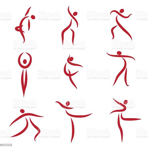 Dancing Abstract People Symbols Illustration Stock Vector Art 495985028