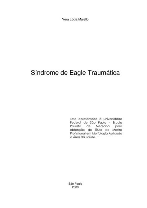 Pdf Síndrome De Eagle Traumática Connecting Repositories · Eagles