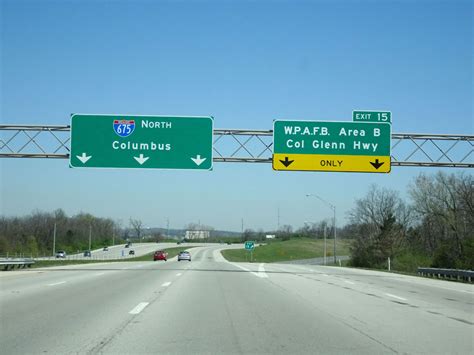 Ohio Interstate 675 Northbound Cross Country Roads