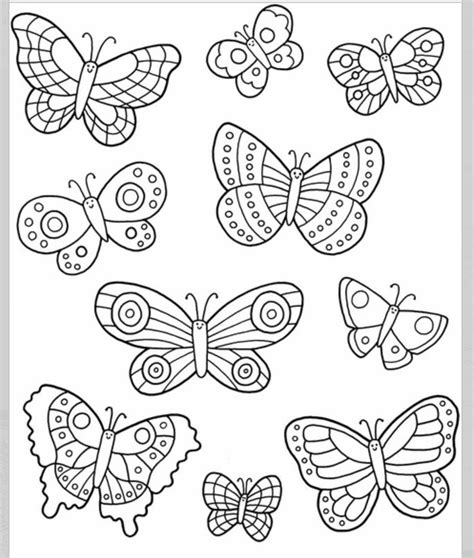 Easy To Draw Butterfly Coloring Page Butterfly Template Embroidery