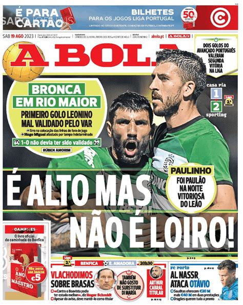 A Bola Ago Jornais E Revistas Sapo Pt Ltima Hora E