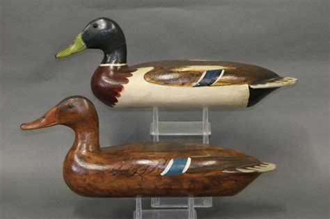 Sold Price Pair Of Illinois River Mallard Duck Decoys Glass Eyes