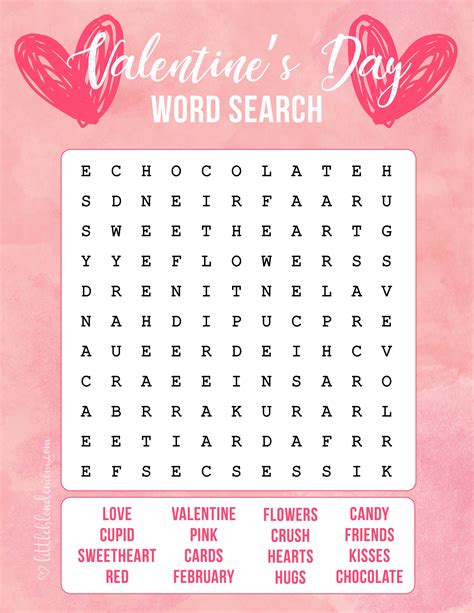 Valentines Day Word Search Printable Little Blonde Mom