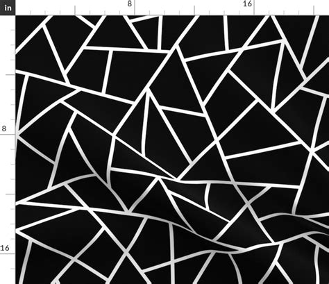 Black White Geometric Fabric Abstract Geometric White On Etsy