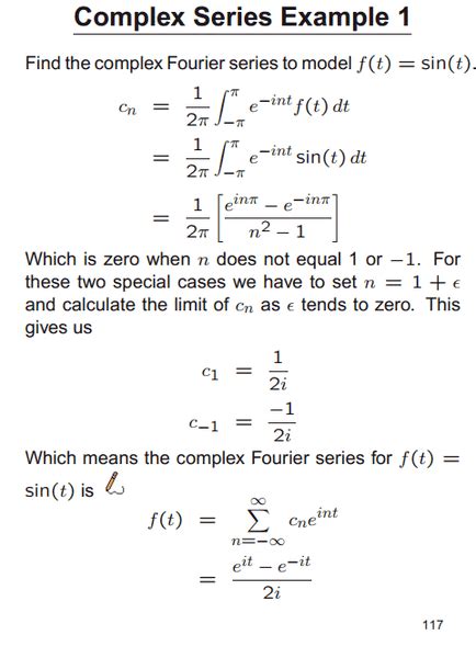 Complex Fourier Series Of Sin T