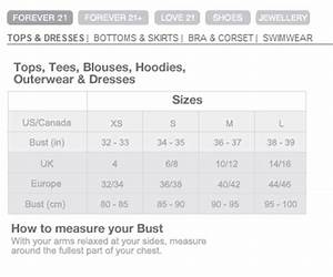 Forever21 Size Guide Dzclo X Forever21 Usa