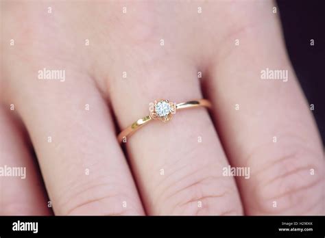 Engagement Luxury Ring On Female Hand Stock Photo Alamy