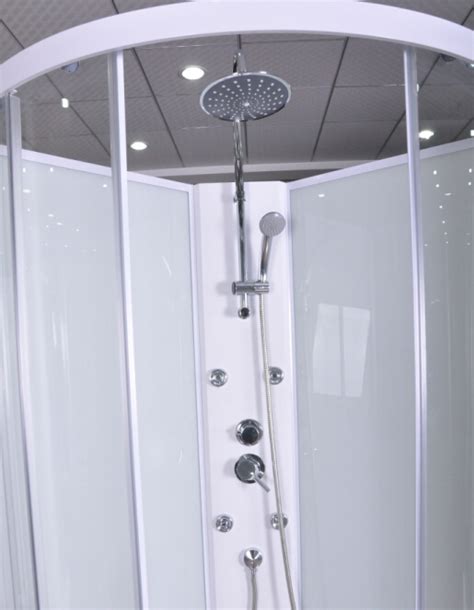 Customized Corner Shower Stall Curved Corner Shower Units White