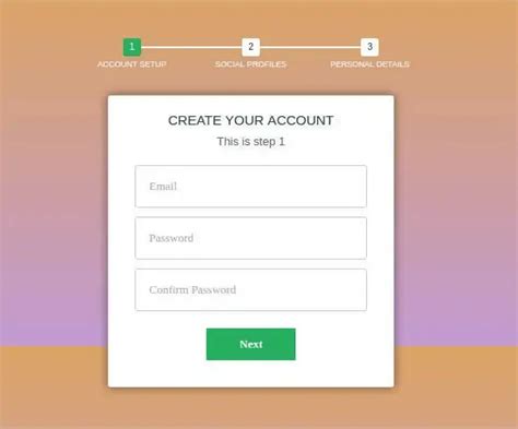 Multi Step Form With Progress Bar Using Jquery And Css3 Web App Design