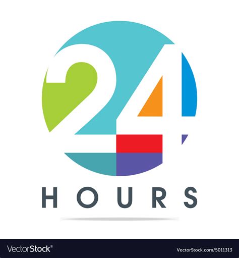 24 Hour Business Logo Client Design Royalty Free Vector