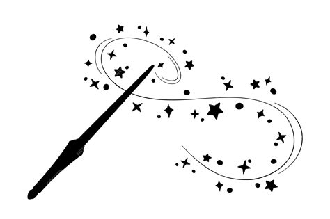 Premium Vector Magic Wand Silhouette In Simple Style Vector