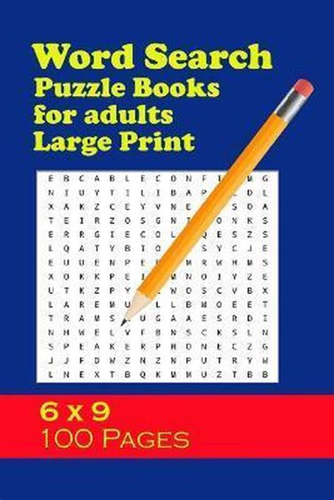 Word Search Puzzle Books For Adults Large Print 6 X 9 100 Pages K