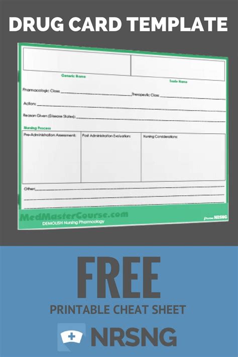 Check spelling or type a new query. FREE Printable Cheat Sheet | Drug Card Template | Nursing School Tips | NRSNG.com | Nursing ...