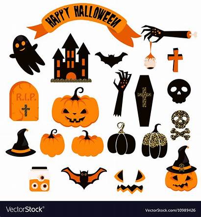 Halloween Spooky Clipart Pumpkin Vector Icons Cliparts