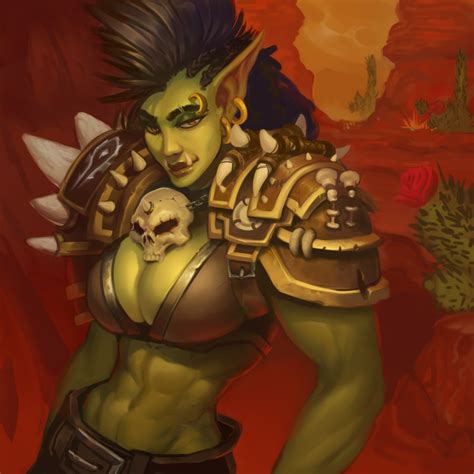Rule 34 Busty Female Female Focus Female Only Hourglass Figure Orc Orc Female Pose Posing Solo