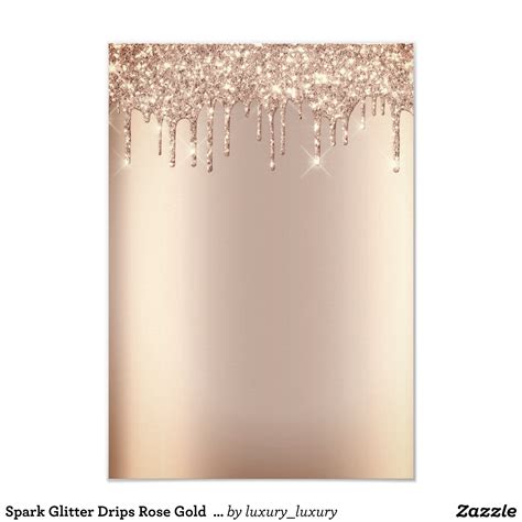 Spark Glitter Drips Rose Gold Bridal Sweet 16th Invitation