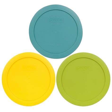 Pyrex Replacement Lid 7201-PC (1) Turquoise, (1) Edamame Green & (1 ...