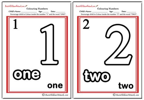 Colouring Numbers Classic Theme Aussie Childcare Network
