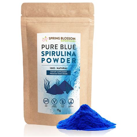 75g Pure Blue Spirulina Powder Phycocyanin Spring Blossom Superfoods