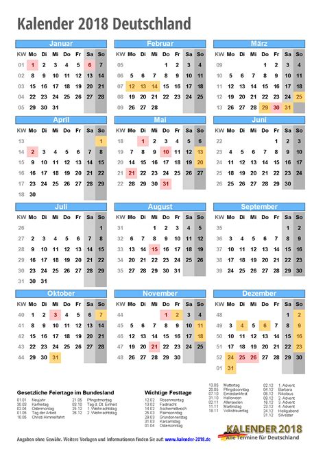 Kalender 2018 Zum Ausdrucken Pdf Vorlagen