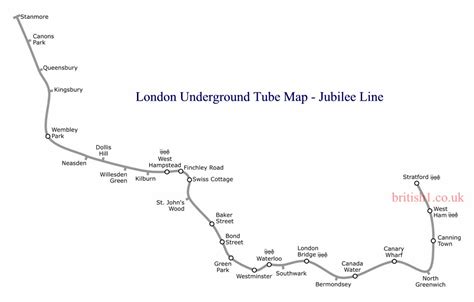 London Underground Tube Map Jubilee Line Map