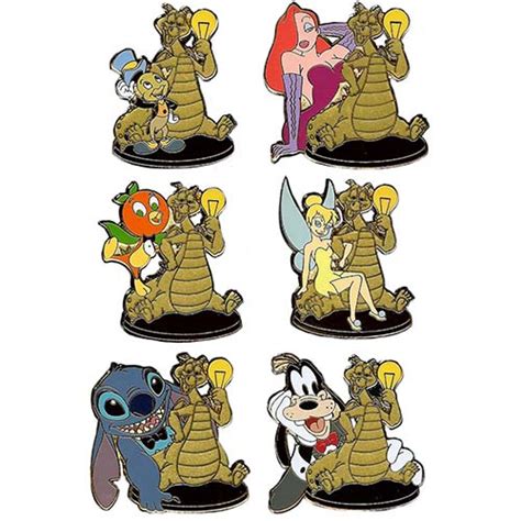 Disney Imagination Gala Pin Mystery Board Pin Complete Set Of 6