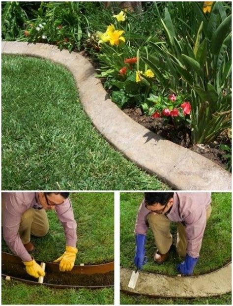 You can add concrete blocks or pavers wherever you want them, or you can use poured concrete for a more permanent and customizable edging. 17 DIY Garden Edging Ideas That Bring Style And Beauty To Your Outdoors | Concrete garden ...