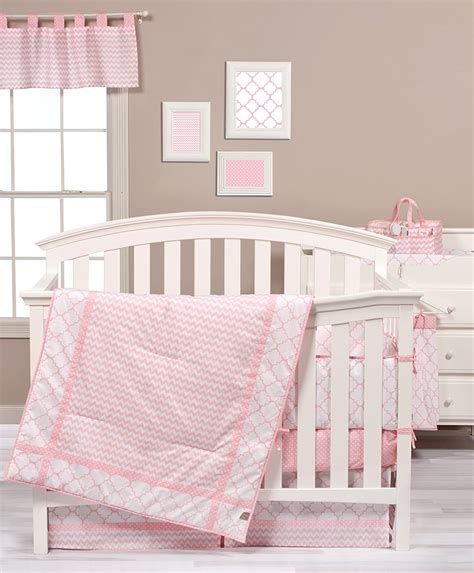 Crib Bedding Set Pink Sky Trend Lab 3 Piece Baby Girl Girls Bed Chevron