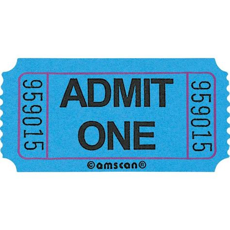 Blue Admit One Single Roll Raffle Tickets 1000ct Party City