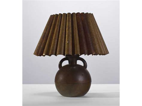 Arts And Crafts Copper And Mica Shade Lamp