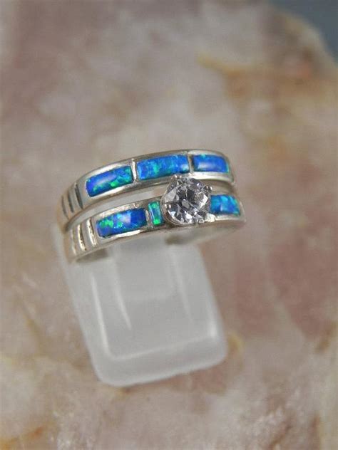 The use of a wedding ring has long been part of religious weddings in europe and america, but the origin of the tradition is unclear. Native American Opal Wedding Ring Set