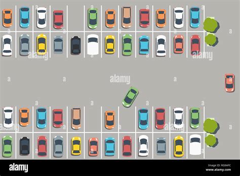 Parking Lot Illustration Vector Car Park Infrastructure Graphics