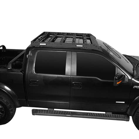 Roof Rack Cargo Carrier W Side Led Light Fit 09 14 Ford Raptor And F150