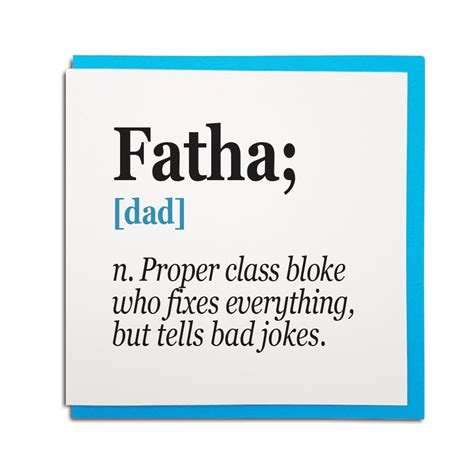 Fatha Dad N Fathers Day Geordie Card Geordie Ts