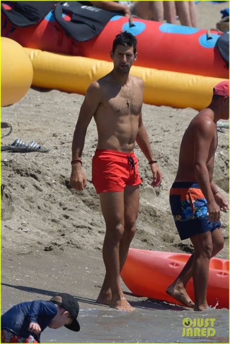 Novak Djokovic Hits Beach Shirtless After Big Wimbledon Win Photo 4328370 Novak Djokovic